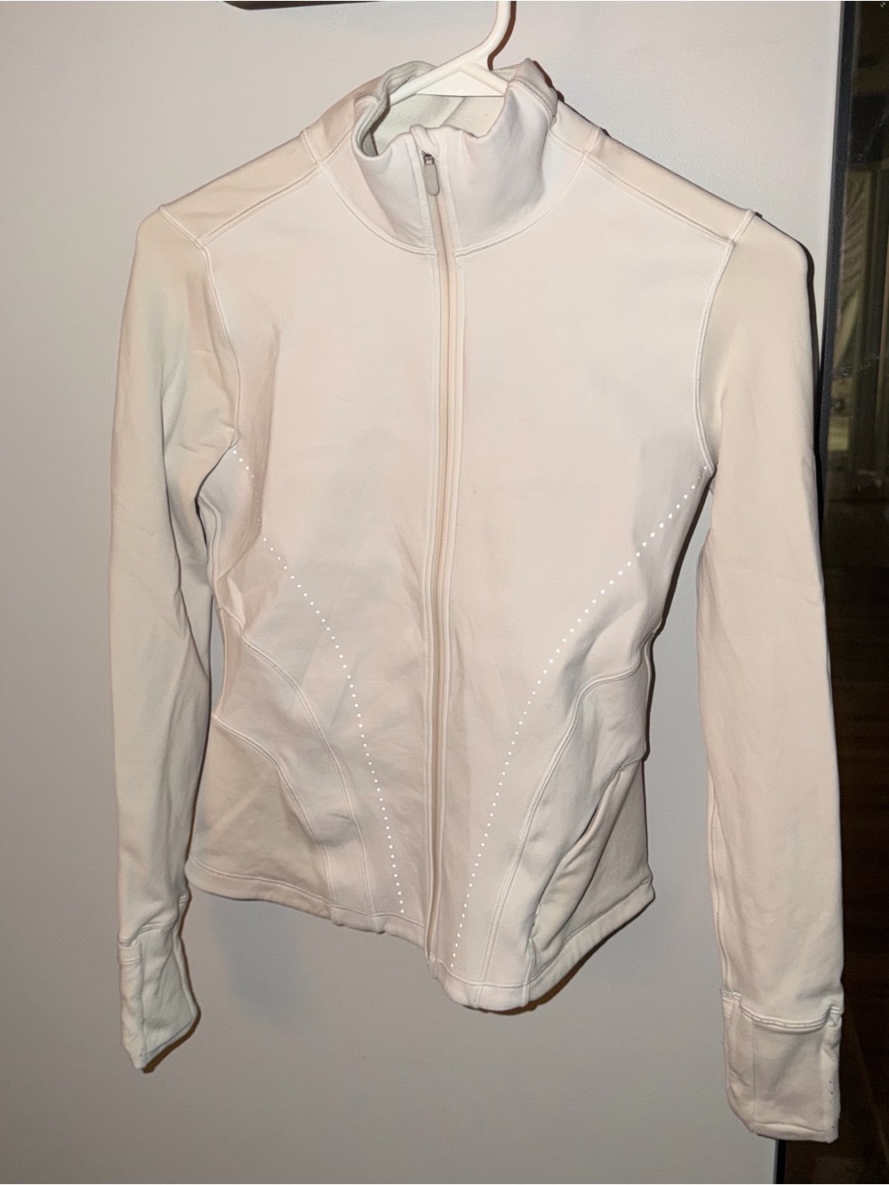 $128 Lululemon Flash Forward Full Zip Bone White Cream Size 2